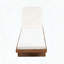 Chaise longue en bois d'acacia et en rotin PE - Dossier inclinable réglable avec coussin blanc