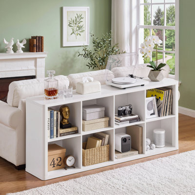 26" H Bookcase Modern Bookshelf with 8 Cubes, White