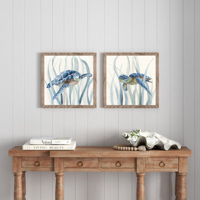 " Turtles In Seagrass " by Nan 2 - Pieces