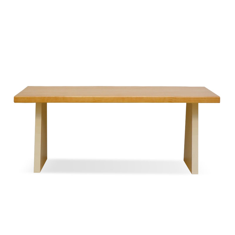 Bureaux rectangulaires en bois massif jaune clair, H 29,53 po x l 86,61 po x P 31,5 po