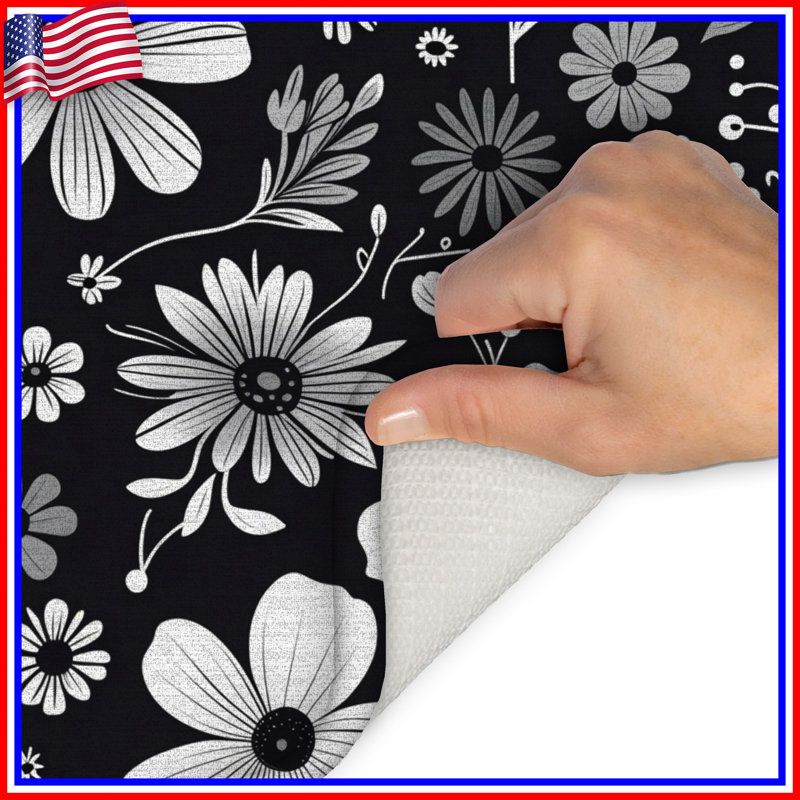 Tapis de bain floral Boho, L 24 po x L 17 po