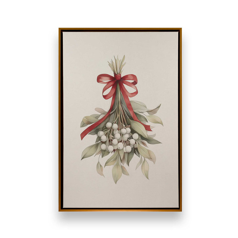 Impression sur toile «Mistletoe Magic», H 18,75 po x l 12,75 po, Or poli