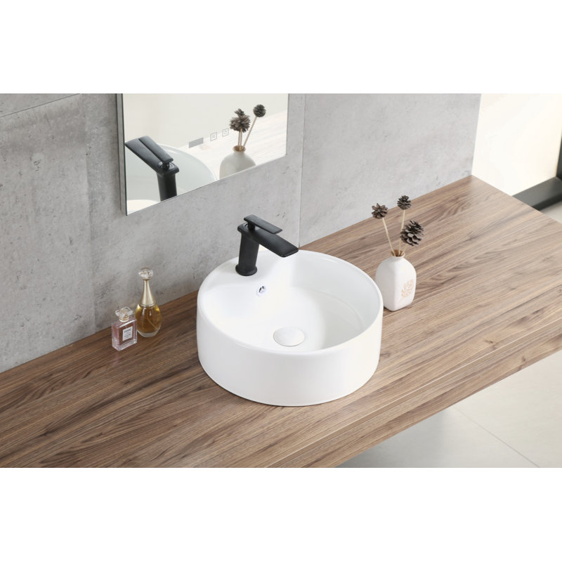 Round Countertop Ceramic Wash Basin (White Finish) CUPC Certified