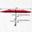 Parasol double imperméable à double face avec parasol imperméable avec manivelle et évents pour terrasse de jardin