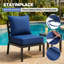 Ensemble de coussins de chaise d'extérieur épais de 6 po - 24 po x 24 po coussins de remplacement pour meubles de patio en osier résistant à l'eau avec housse amovible et sangles à boucles-918536689-918536693
