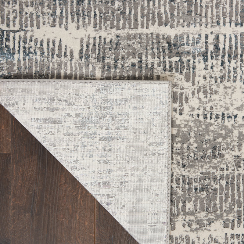 Uptown Abstract Area Rug in Gray, Rectangle 4' x 6'