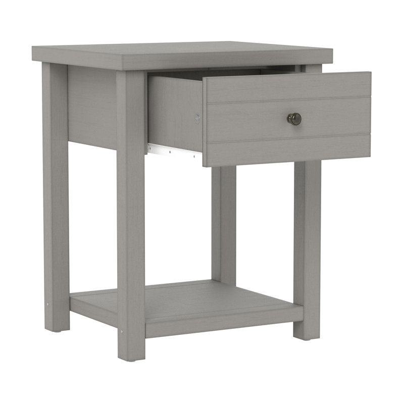 Kiara 18.5" W 1-Drawer Nightstand Set, Gray