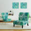 Fauteuil de chambre rembourré Natural Blue Circle