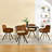 5-Pieces Dining Table Set for 4, Swivel Upholstered Chairs with Rectangular Table for Kitchen Dining Room Space Saving-1023551807-1023551800