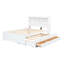 Lit plateforme double avec lit gigogne, tiroirs et solutions de rangement pour la tête de lit-1162081804