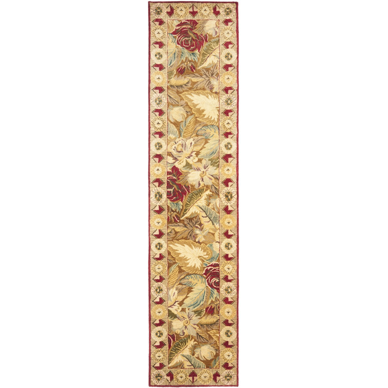 Molter Bergama Hand Tufted Wool Floral Rug, Runner 2'3" x 10'