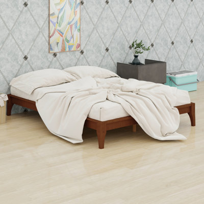 Base de lit plateforme en bois de bambou sec massif avec support en lattes de bois