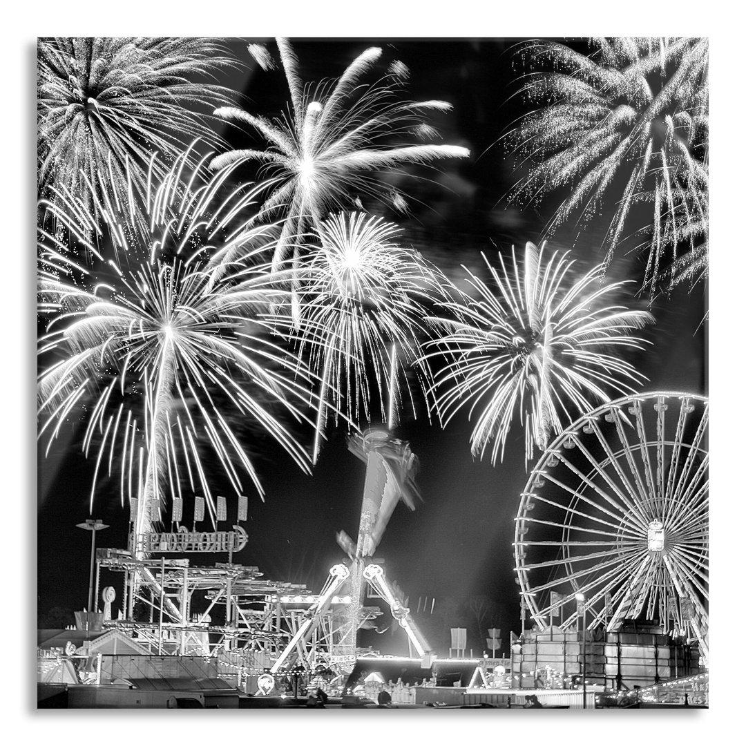 Ungerahmtes Foto auf Glas "Neujahrsfeuerwerk"