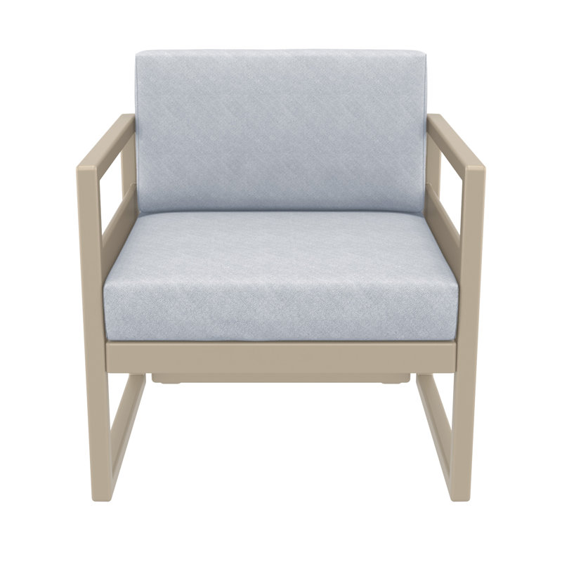 Chaise de patio avec coussins Lane, Toile granit Sunbrella®, Taupe