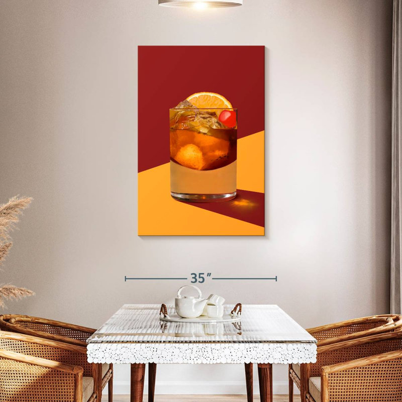 Yarlin Old Fashioned Bar Cocktail, 30" H x 20" W