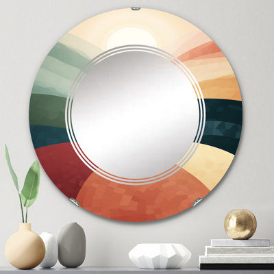 Amerique - Miroir mural moderne rond