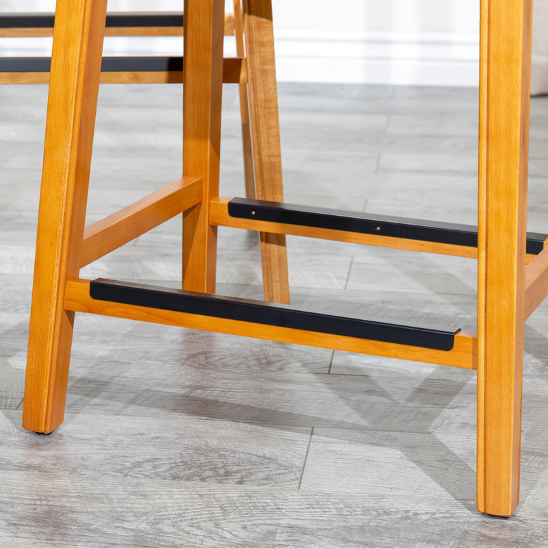 Tabouret de bar 30 po de couleur naturelle avec siège en cuir reconstitué - Selle douce confortable et élégante, Naturel