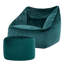 Natalia Velvet Armchair Bean Bag and Round Footstool-63657282