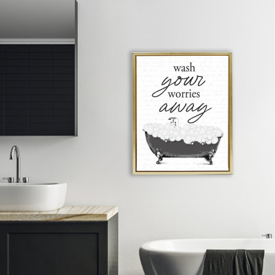Cadre flottant Bubble Bath Wash Worries, design par lettré et doublé