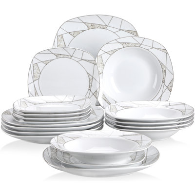  18-Piece 7.5" Dinner Plate Set