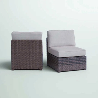 Armless Fully Assembled Patio Chair With Cushions