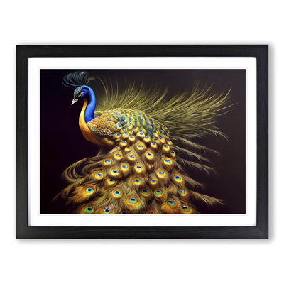 Illuminated Peacock - Single Picture Frame Painting
