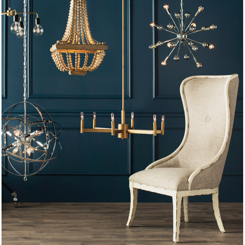 Lustre classique à 8 lumières de style bougie Tuscany, Laiton naturel,  H 9,25 po x l 35,5 po x P 35,5 po
