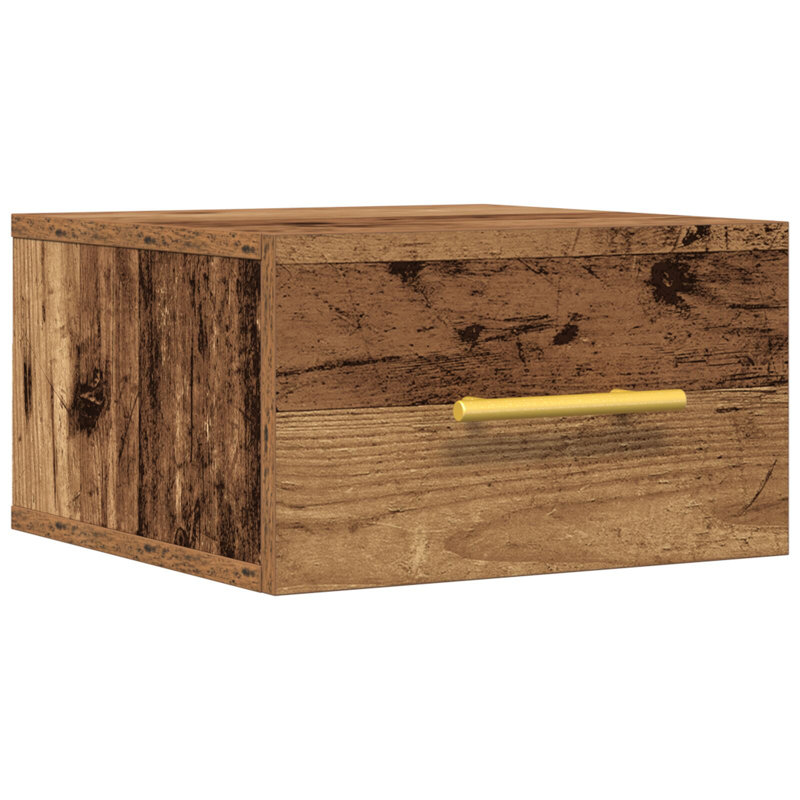 35cm W Manufactured Wood Bedside Table, Old Wood