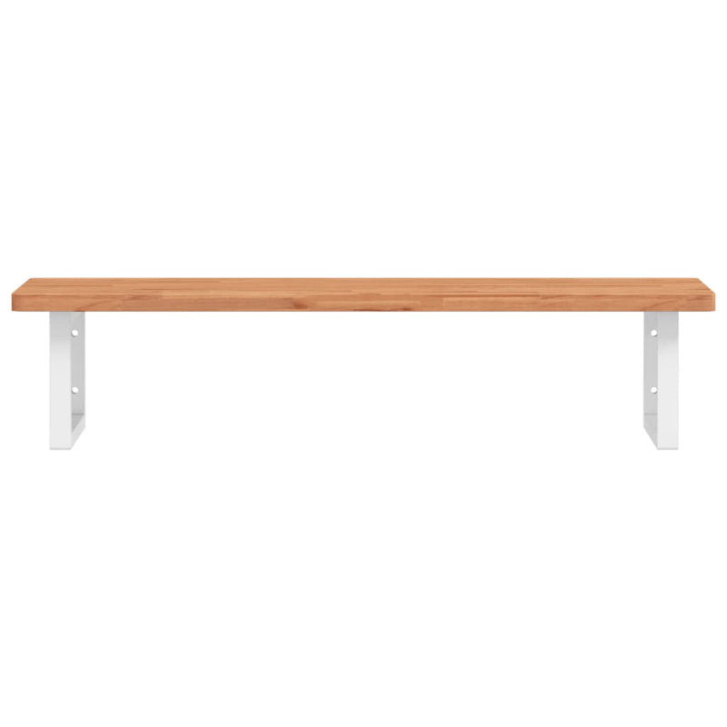 Brecklynn 100cm Solid Wood Bathroom Vanity Top, Beech/White