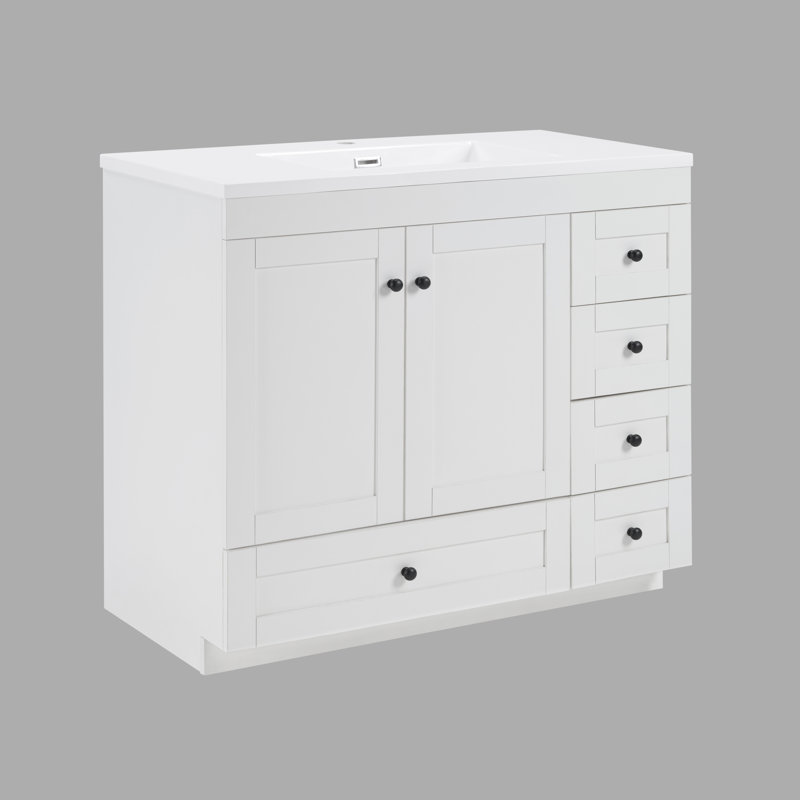 Figueras 37" Single Vanity with 5 Drawers & 2 Doors