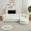 Canapé modulaire de luxe, tissu chenille, courbe moderne, confort de salon