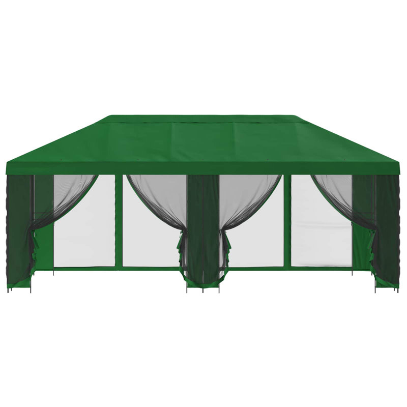 Vidaxl Gazebo Polyester And Steel, Green, 276.5cm H x 600cm W x 300cm D