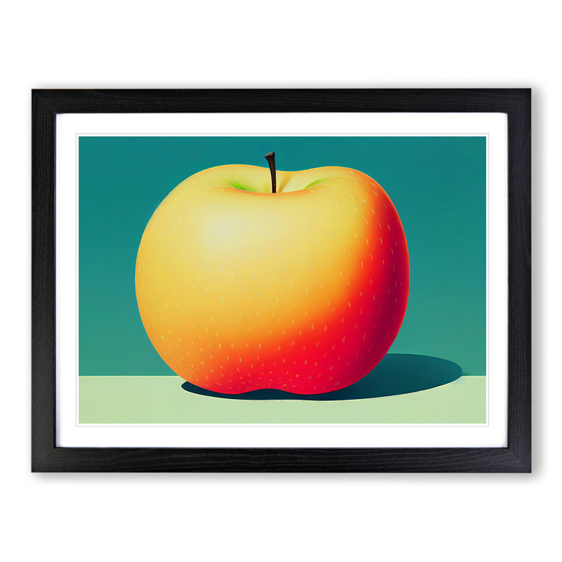 Single Apple Fruit Vol.2 - Print, Black Framed, 34cm H x 46cm W x 2cm D