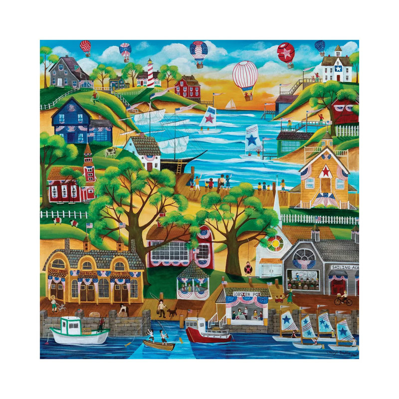 Fourth Of July Festival by Cheryl Bartley - Painting on Canvas, 93.98cm H x 93.98cm W x 3.81cm D, Wrapped Canvas