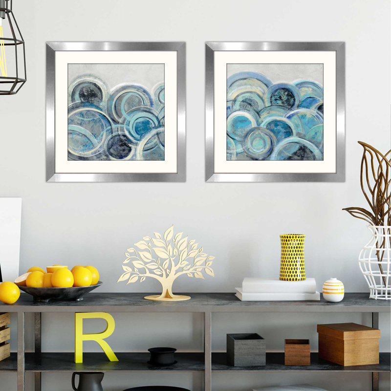 " Variation Blue Gray II " 2 - Pieces, 16.5" H x 33" W, No Mat