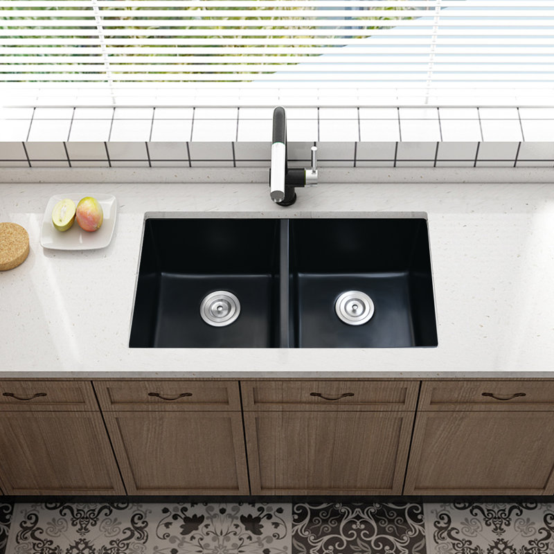 32'' L Double Bowl Quartz Kitchen Sink