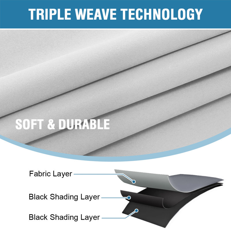 100% Blackout Curtains for Bedroom with Liner Full Room Darkening Curtains Thermal Insulated Back Tab/Rod Pocket Window Drapes for Living Room, 2 Panels