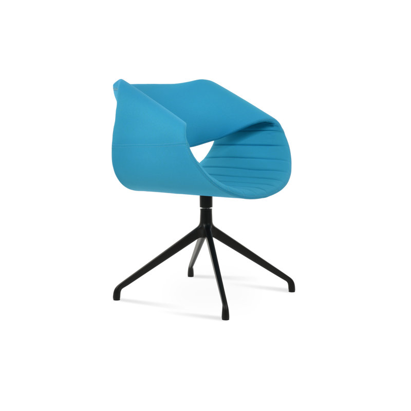 Fauteuil pivotant Seminyak Spider, Turquoise, Noir