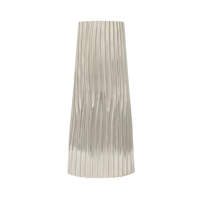 Elevarre Tall Ceramic Vase, Pleated Design, Earthy Tone Gradient, Ideal For Home Decor, Single Vase - Add Elegance To Any Space
