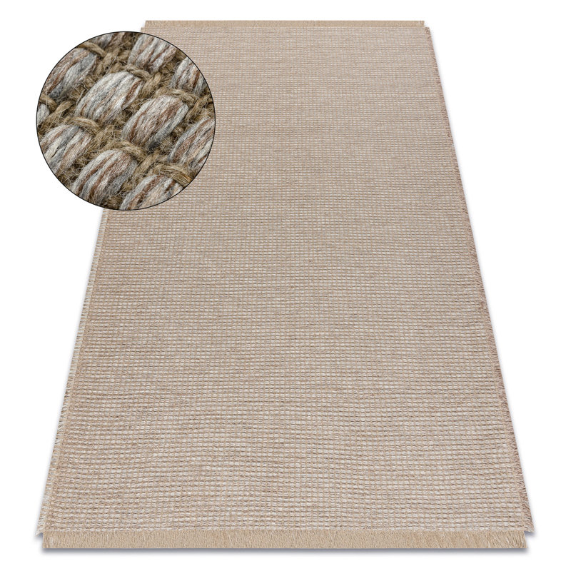 Highfill Jute / Sisal Flatweave Area Rug, Rectangular 60 x 100cm