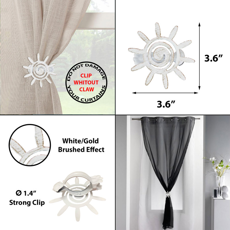 Helios Curtain Tieback, White/Gold