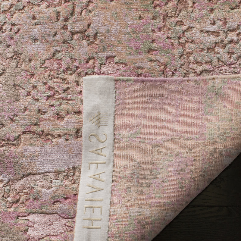 Rectangle Centennial Abstract Hand-Knotted Area Rug in pink, Rectangle 8' x 10'