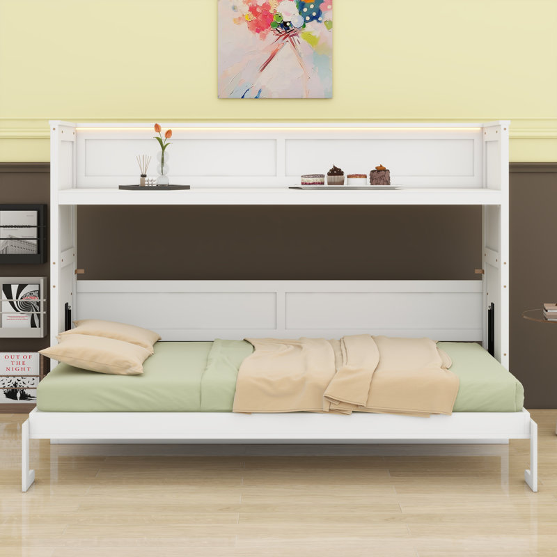 Lit escamotable avec bureau Murphy, Blanc