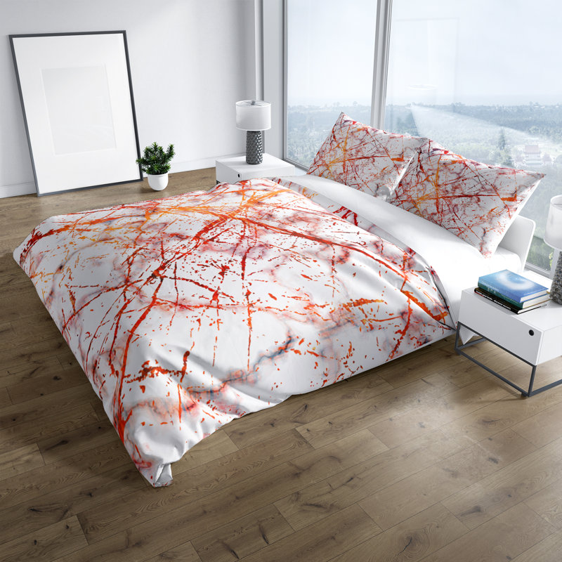 Ensemble de housse de couette Ink Splatter, Housse de couette très grand + 2 taies décorativ