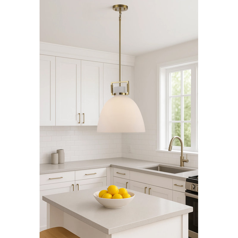 Luminaire suspendu 1 lumière Miami, Or antique