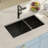 33" L x 19" W Undermount Double Bowl 60/40 Kitchen Sink Gunmetal Black 16 Gauge Stainless Steel Sink
