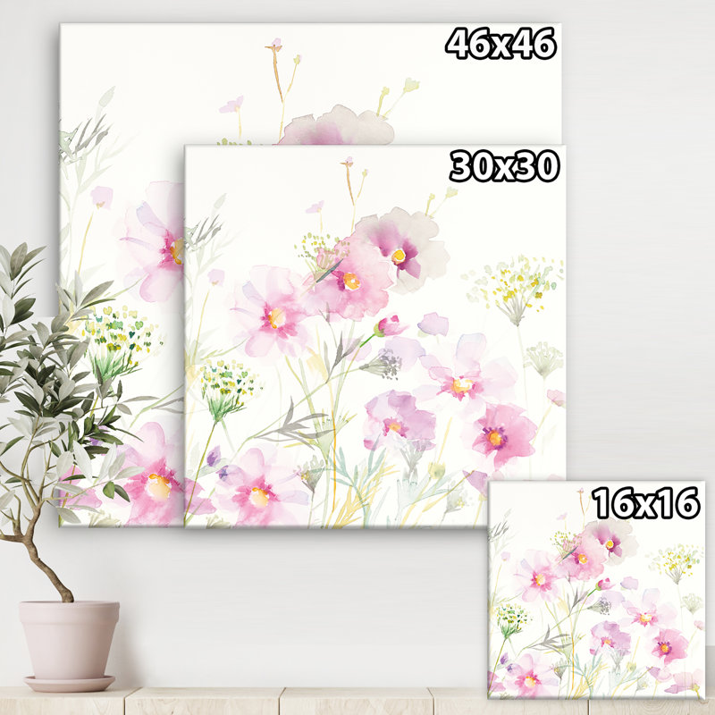 «Shabby Flower IV» - Reproduction d'art sur toile tendue, H 16 po x l 16 po x p 1 po