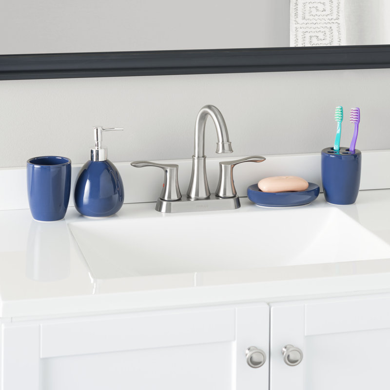 Ensemble d'accessoires de salle de bain 4 pièces Tharsiga, Marine