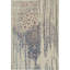 8x10 Ivory Machine Made Wool Viscose Distressed Floral Cascade Geometric Modern Contemporary Carpet Rug