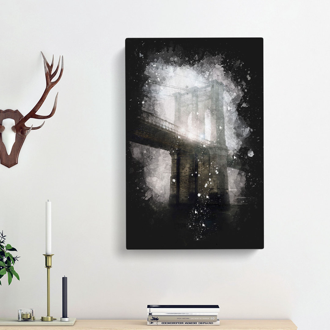 Lights of Brooklyn Bridge - Wrapped Canvas